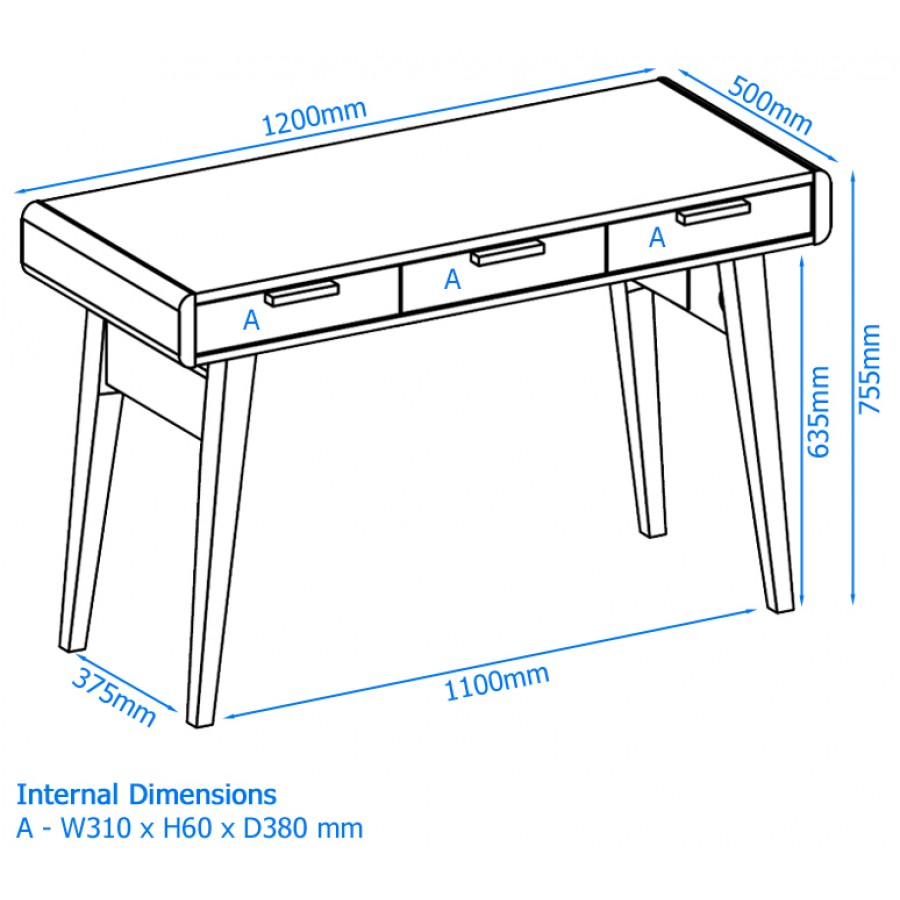 Pevensey Laptop Desk With Drawers